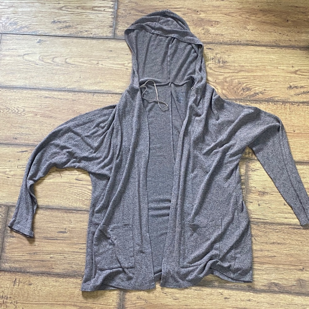 American Eagle Outfitters Brown Hooded Cardigan